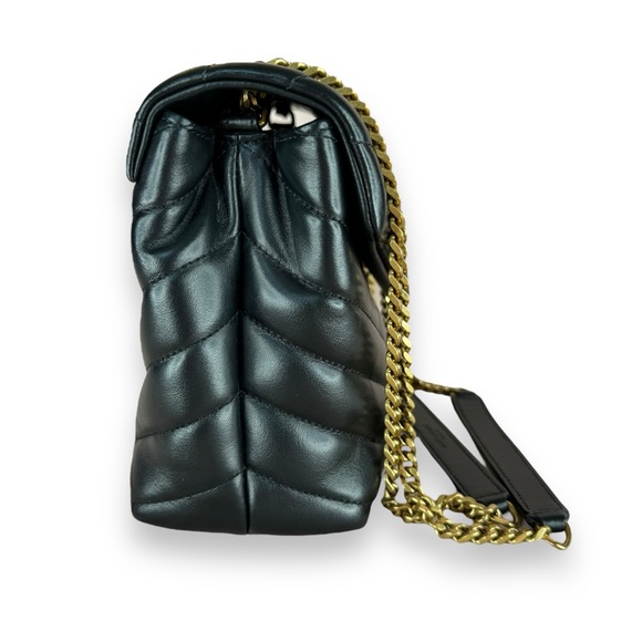 Saint Laurent's YSL LouLou Noir Black Quilted Italian Calf Skin Leather Brass - Picture 5 of 15